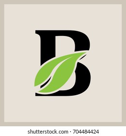 nature shape letter B logo