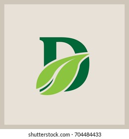nature shape letter D logo