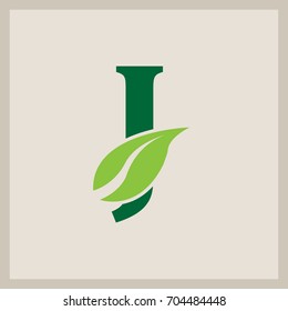 nature shape letter J logo