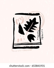 nature shapes on pink background
