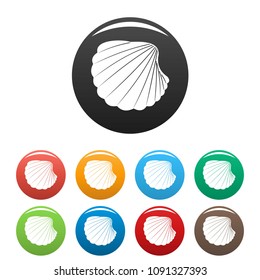 Nature shell icon. Simple illustration of nature shell vector icons set color isolated on white