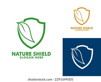 Nature Shield Logo Vector Template, Protection Logo Design