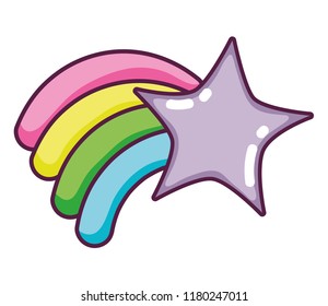 nature shooting star with rainbow style