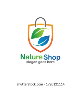 Nature shop logo design in vector
