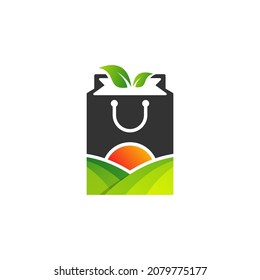 Nature Shop logo design vector template. Farm logo concept