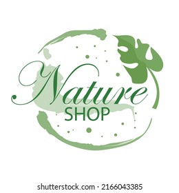 nature shop monstera Leaf Logo