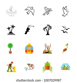 Nature signs icon set