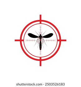 Nature, silhouette mosquitoes with stilt target. sights signal. Ideal for informational and institutional related sanitation and care