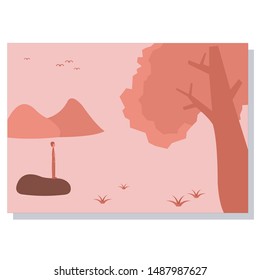 nature simple background flat illustration vector