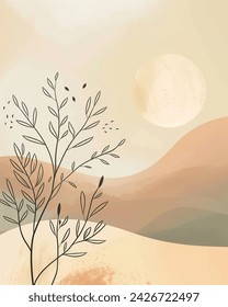 naturaleza simple vector de fondo minimalista, vibraciones felices y pacíficas