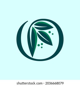 nature simple and modern green circle leaf logo vector elements
