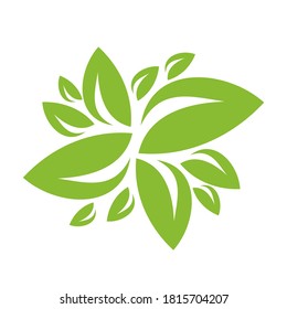 nature simple and modern growing green leaf logo design vector elements