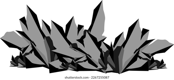 nature sketch image. abstract 3d of stone hills.