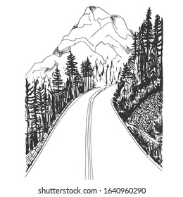 Nature in sketch style, vector illustration