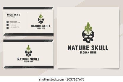 Nature skull logo template on monogram style