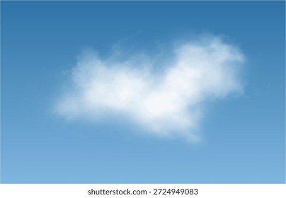 Natureza céu com nuvem, branco macio e paisagem nublada macia. Vetor em estilo realista, smog ou neblina, fumaça ou efeito de fumaça suave. Design de paisagem, nublado ou névoa, textura dos céus