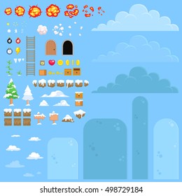 Nature Snow Game Background.
Suitable for tapping, side scrolling, action, and adventure game.