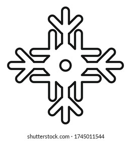 Das Naturschneeflockensymbol Umriss des naturnahen Snowflake-Vektorbildes für Web-Design isoliert auf weißem Hintergrund