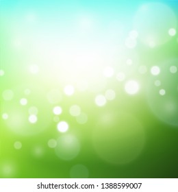 Nature soft gradient background with bokeh effect. Blurred smooth backdrop. Abstract ecology concept. Vector illustration for your graphic design, banner, wallpapers, poster, card