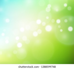 Nature soft gradient background with bokeh effect. Blurred smooth backdrop. Abstract ecology concept. Vector illustration for your graphic design, banner, wallpapers, poster, card
