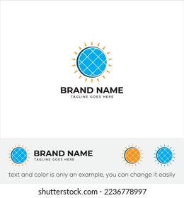 Nature Solar logo vector template, Creative Sun energy logo design concept