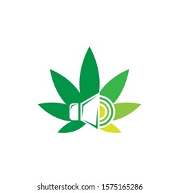 Nature sound wave, leaf pulse. Vector logo icon template