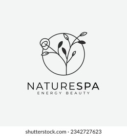 nature spa logo icon design, spa logo simple line art