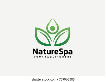 Nature Spa Logo Template Design. Creative Vector Emblem for Icon or Design Concept
