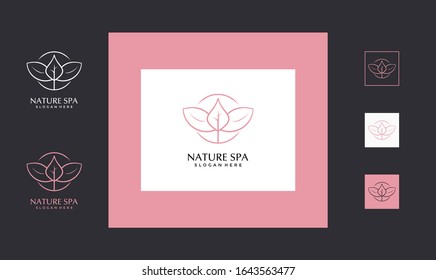 nature spa logo template premium . stock vector