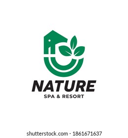 nature spa and resort logo vector