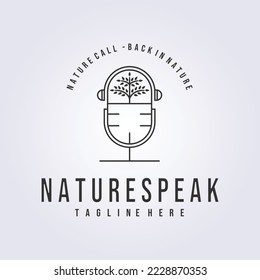 nature speak tree podcast logo vector illustration design