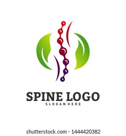 Nature Spine logo design concept vector. Chiropractic logo template. Medical Spine Leaf Logo vector