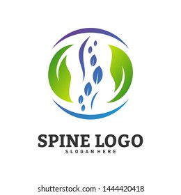 Nature Spine logo design concept vector. Chiropractic logo template. Medical Spine Leaf Logo vector