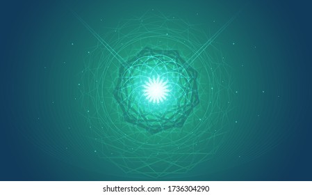 Nature Spirit Background. Spiritual Geometric Design