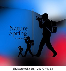 Nature Spring Atmospheric ID. Combination of blue and pink tones. connection with nature, relaxation or wellness services.