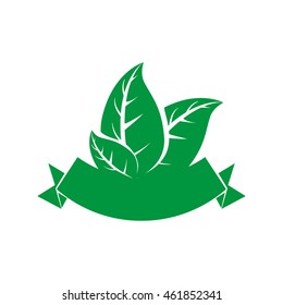 Nature and spring concept represented by leaf icon. Isolated and flat illustration