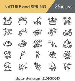 Nature and Spring icon set