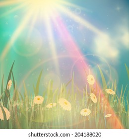 Nature spring or summer Vintage style background. EPS10