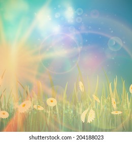 Nature spring or summer Vintage style background. EPS10