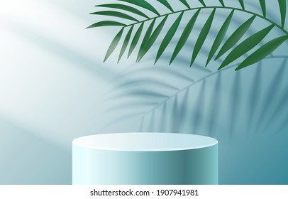 Nature stage podium with lighting, Stage Podium Scene with for Award Ceremony on color Background. Vector illustration