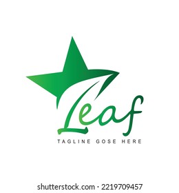 nature star star with leaf L with star agriculture seed logo