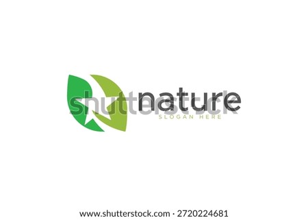 Nature star logo leaf concept design vector template