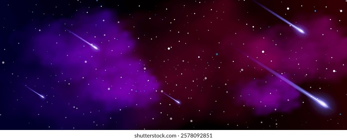 Nature Stardust field in deep universe, Sky Starry Universe Background, Dark Blue Sky Galaxy Space, Cloud with Nebula, Stars in Winter Night.