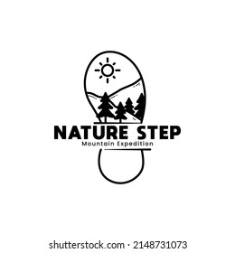 Nature Step logo. logo for an adventure, or for a travel team