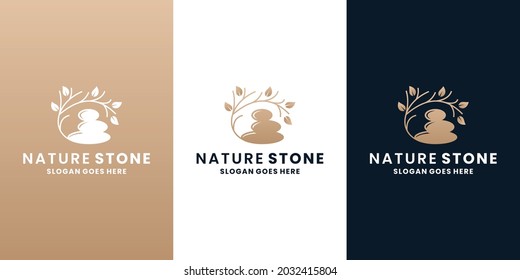 nature stones logo design spa meditation