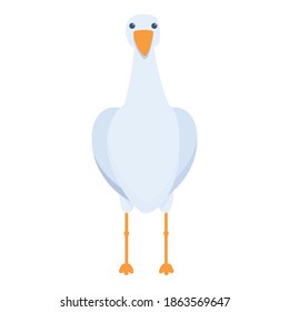 Icono de cigüeña natural. Caricatura del icono del vector de cigüeya natural para el diseño web aislado en fondo blanco