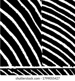 Nature Striped Background for your Design. Rough Black and White Background. Rough Arcuate Stripes. Vector Texture. Grunge Background with Black and White Stripes. Monochrome Grunge Pattern.