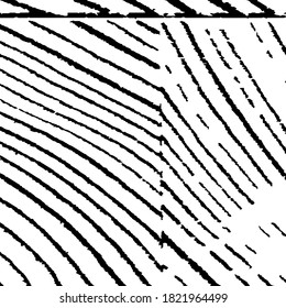 Naturgestreifter Hintergrund für Ihr Design. brüchiger Hintergrund mit Schwarz-Weiß-Streifen. Monochrome Grunge-Muster. Hübscher schwarz-weißer Hintergrund. Reiche Arcuate Streifen. Vektorgrafik.