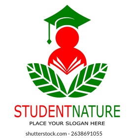 Nature student vector logo template