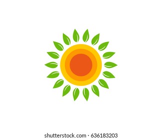 Nature Sun Icon Logo Design Element